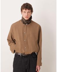ASOS - Harrington Jacket With Contrast Collar - Lyst
