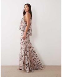 ASOS - Halter Neck Slouchy Dropped Waist Godet Maxi Dress - Lyst
