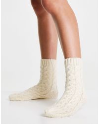 ASOS Cable Knit Socks - White