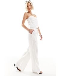 emory park - Linen Style Wide Leg Pants - Lyst