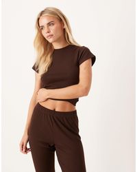 ASOS - Asos Design Petite Lounge Mix & Match Rib Baby Tee - Lyst