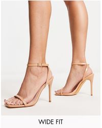 Truffle Collection - Wide Fit Barely There Heeled Sandals - Lyst