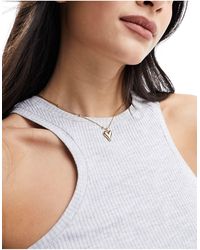 ASOS - Waterproof Stainless Steel Necklace With Puff Heart Pendant And Dot Dash Chain - Lyst