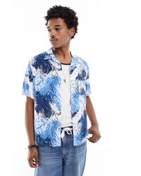 Lee Jeans - Short Sve Revere Collar Wave Print Resort Shirt Relaxed Fit - Lyst