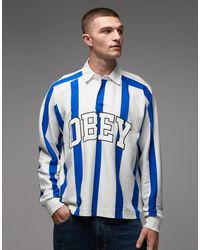 Obey - – landon – fußball-polohemd mit streifen - Lyst