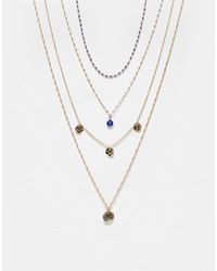 ASOS - Pack Of 4 Necklaces With Disc And Eye Charm Detail - Lyst