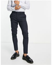 ASOS - Wedding - pantaloni da abito super skinny micro testurizzati, colore scuro - Lyst