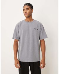 ASOS - Ruimvallend T-Shirt Van Zware Stof Met Grafische Tekstprint - Lyst