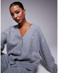 The Couture Club - Fluffy Knit Emblem Cardigan - Lyst