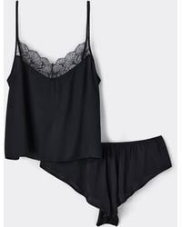 Intimissimi - Catching Eyes Lace And Viscose Satin Set - Lyst