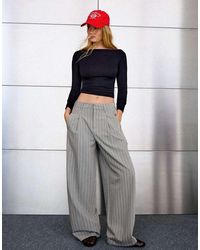 Bershka - Double-fabric Darted Trousers - Lyst