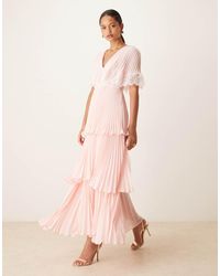 True Decadence - Tiered Pleated Maxi Dress - Lyst