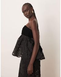 ARRANGE - Cornelli - top d'ensemble bandeau en velours fleuri - Lyst