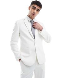 ASOS - Chaqueta De Traje Blanca De Corte Slim De Tejido Texturizado De - Lyst