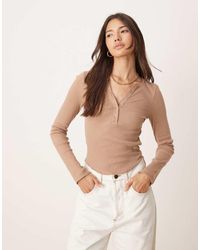 Miss Selfridge - Henley Top Met Lange Mouwen En Drukknopen - Lyst