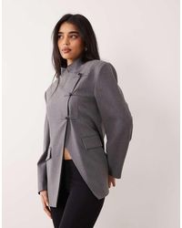ASOS - Funnel Neck Wrap Blazer With Mandarin Buttons - Lyst