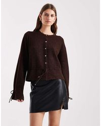 Miss Selfridge - Cosy Peplum Hem Cardigan - Lyst