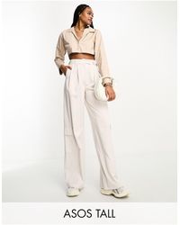 ASOS - Asos Design Tall Wide Leg Pants With Patch Pockets - Lyst