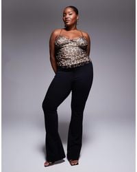 ASOS - Asos Design Curve Premium Ponte Flare Trouser With Tailored Waistband - Lyst