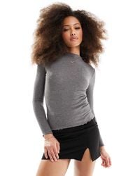 ONLY - Lettuce Edge High Neck Ribbed Top - Lyst