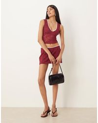 Motel - Nidya Co-Ord Lace Mini Skirt - Lyst