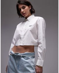 Tommy Hilfiger - Chemise courte en popeline à rayures - écru - Lyst