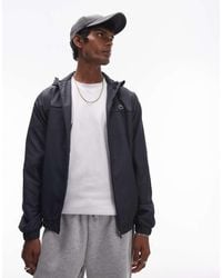 Lacoste - Chaqueta Negra Guateada Con Cremallera Performance De - Lyst