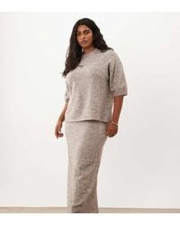 ASOS - Asos Design Curve Crew Neck Knitted T Shirt With Wool Co Ord - Lyst