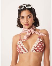 For Love & Lemons - Dot Triangle Bikini Top Co-Ord - Lyst
