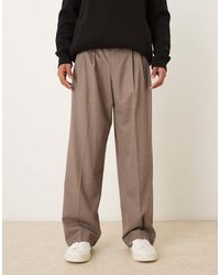ASOS - Wide Leg Dress Pants With Triple Pleats - Lyst