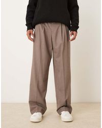 ASOS - Wide Leg Dress Pants With Triple Pleats - Lyst