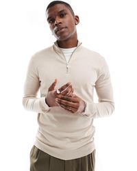 Only & Sons - Pull à col zippé - taupe - Lyst