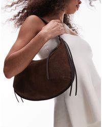 & Other Stories - – kleine gebogene schultertasche aus em wildleder mit lederfransen - Lyst