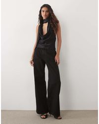 ASOS - Halter Neck Satin Scarf Top - Lyst
