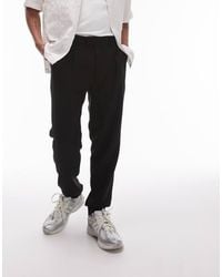 TOPMAN - Smart Textured Taper Leg Trouser - Lyst