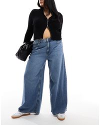 ASOS - Asos design curve - jeans morbidi a fondo ampio medio - Lyst