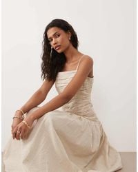 Brave Soul - Strappy Midi Dress With Ruched Bodice - Lyst