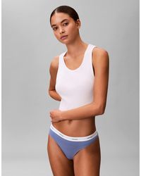 Calvin Klein - Cotton Stretch Rib Thong - Lyst