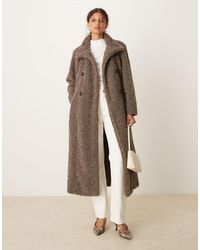Pretty Lavish - Belted Boucle Wrap Coat - Lyst