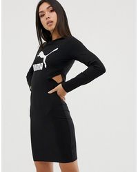 PUMA Vestito a fascia nero con logo