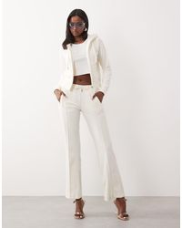 Juicy Couture - Velour Low Rise Diamante Logo Detail Wide Leg joggers Co-ord - Lyst