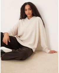 ASOS - Oversized Super Soft V Neck Jumper - Lyst