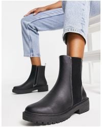 New Look - Wide Fit Flat High Ankle Chunky Chelsea Boots - Lyst