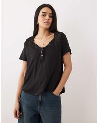 Free People - Heirloom Henley Button Up Tee - Lyst