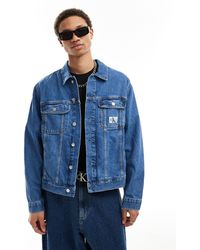 Calvin Klein - Giacca di jeans anni '90 regular lavaggio medio - Lyst