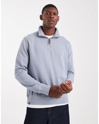 Superdry - – classic essential – pullover aus verwaschenem denim mit kurzem reißverschluss - Lyst