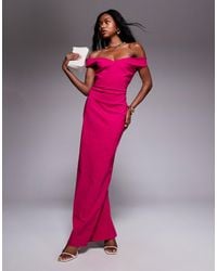 Vesper - – schulterfreies maxikleid aus bengaline - Lyst