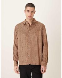 ASOS - Relaxed Satin Geo Print Shirt - Lyst