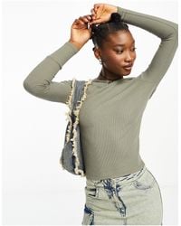 Cotton On - Cotton On Ribbed Long Sleeve Top - Lyst