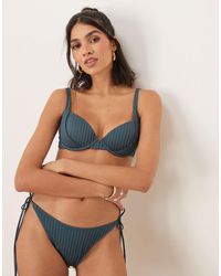 ASOS - Riddy Rib Padded Underwired Bikini Top - Lyst